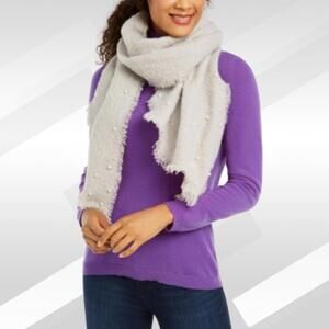 2/$30 INC International Concepts Gray Faux Pearl Embellished Bias Wrap One Size